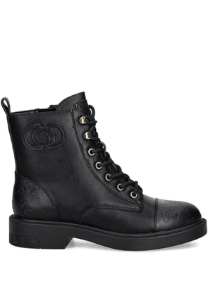 GUESS USA logo-embellished lace-up boots - Black
