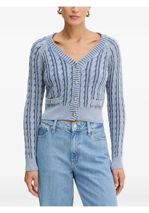 GUESS USA button-up cable-knit cardigan - Blue