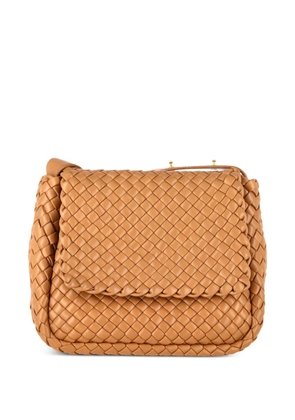 Bottega Veneta Pre-Owned small Cobble intrecciato leather shoulder bag - Brown