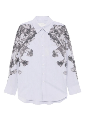 Feng Chen Wang printed long-sleeves shirt - Blue