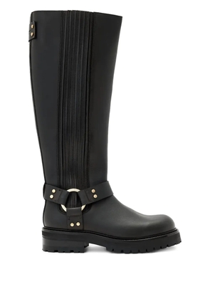 AllSaints 450mm Maddie leather boots - Black