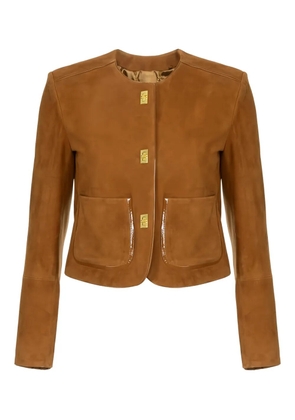 Elisabetta Franchi patch-pocket turn-lock jacket - Brown