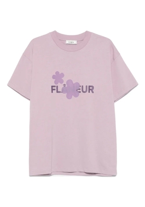 FLÂNEUR logo-print cotton T-shirt - Purple