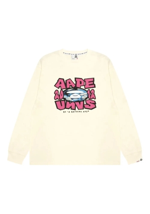 AAPE BY *A BATHING APE® graphic-print long-sleeved sweatshirt - Neutrals