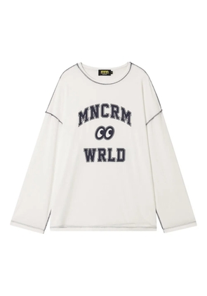 Mini Cream graphic-print long-sleeve T-shirt - White