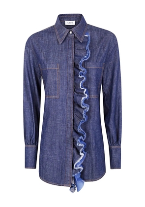 Aviù ruffled denim shirt - Blue