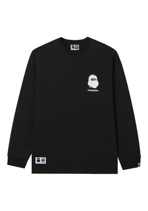 FINGERCROXX logo-print long-sleeve T-shirt - Black