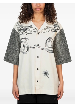 Jean Paul Gaultier rose-print short-sleeve shirt - Neutrals
