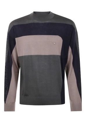 Emporio Armani block-panel wool sweater - Neutrals
