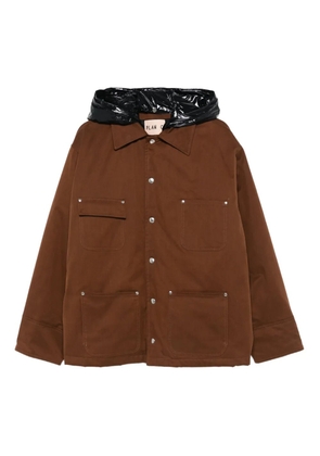 Plan C hooded cotton jacket - Brown