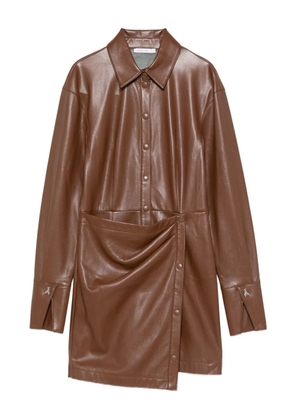 Patrizia Pepe wrap-skirt shirt dress - Brown