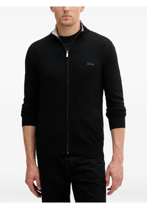 GUESS USA zip-neck logo sweater - Black