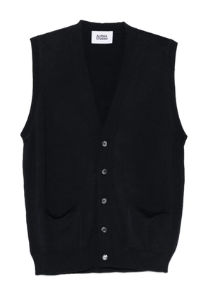 ALPHA STUDIO buttoned knitted vest - Blue