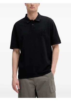 HUGO embroidered-logo polo shirt - Black