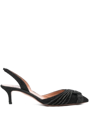 Aquazzura 60mm beaded slingback pumps - Black