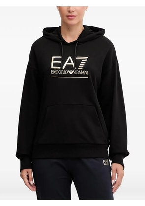 Ea7 Emporio Armani logo hooded top - Black
