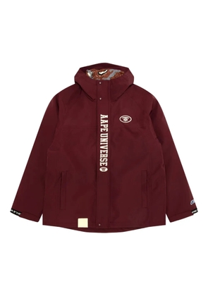AAPE BY *A BATHING APE® logo-plaque reversible hooded jacket - Red