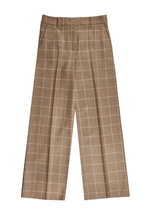 Incotex check flannel trousers - Brown