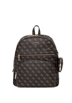 GUESS USA monogram-pattern zip-pocket backpack - Brown