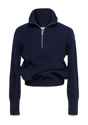 O.FILES zip-up funnel-neck sweater - Blue