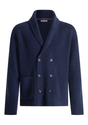 Bally ribbed double-breasted cardigan - Blue