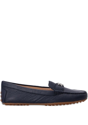 Lauren Ralph Lauren leather-textured logo loafers - Blue