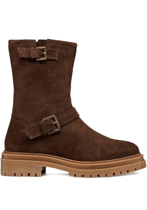 Geox buckle-embellishment suede boots - Brown