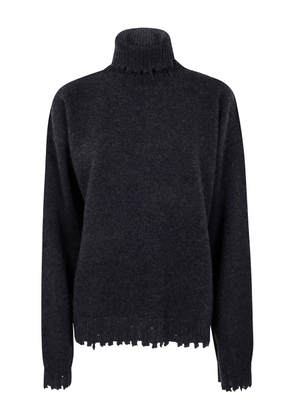 Uma Wang ruffled roll-neck sweater - Grey