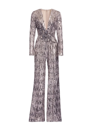 Elie Saab V-neck sequinned jumpsuit - Grey