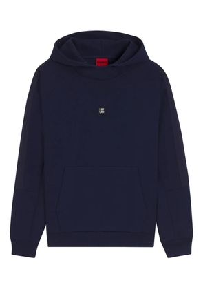 HUGO logo-patch hoodie - Blue