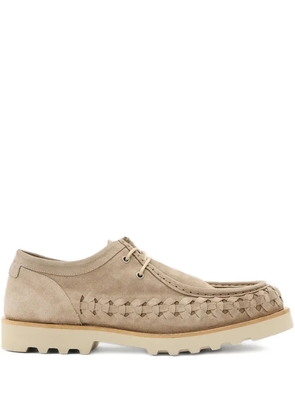 AllSaints Skiff woven suede derby shoes - Neutrals