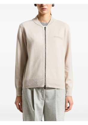 Peserico zip knitted cardigan - Neutrals