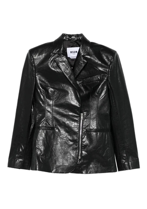 MSGM notched asymmetric-zip jacket - Black