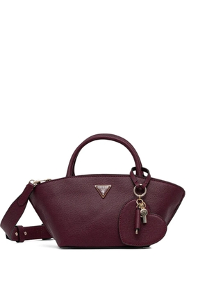 GUESS USA Bolena triangle logo pendant satchel - Purple