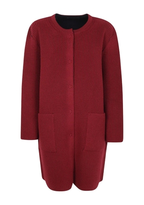 PierAntonioGaspari ribbed wool long cardigan - Red