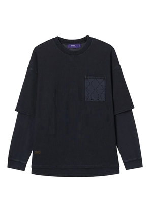 aftermaths ribbed quilted-pocket T-shirt - Black