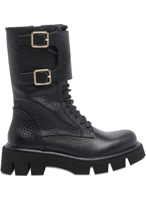 Paloma Barceló lace-up buckle boots - Black