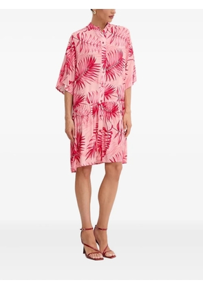 LIU JO leaf-print midi dress - Pink