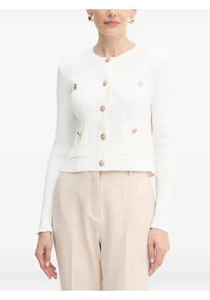 GUESS USA ribbed buttoned cardigan - White