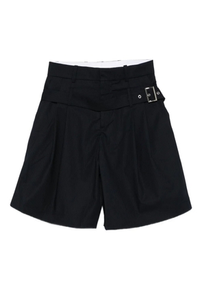 Charles Jeffrey Loverboy belted pinstriped shorts - Blue