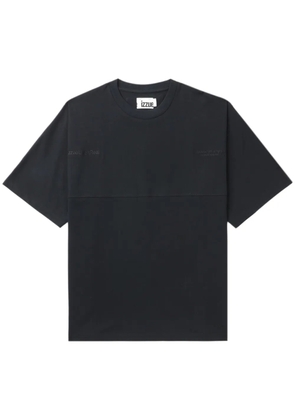 izzue logo-embroidered cotton T-shirt - Black