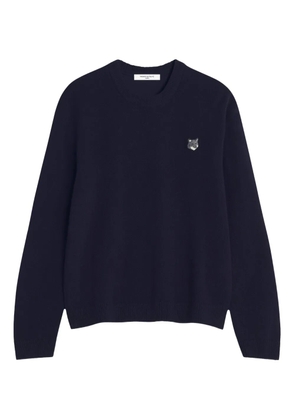 Maison Kitsuné Fox-head wool sweater - Blue