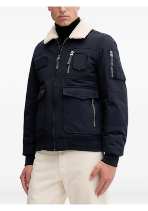 Aeronautica Militare shearling-collar multi-pocket bomber jacket - Blue