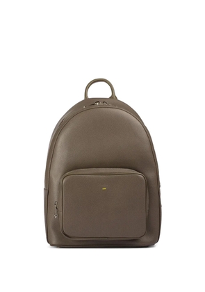 Doucal's leather zipped backpack - Brown