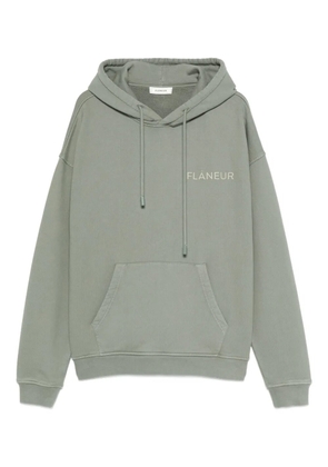 FLÂNEUR logo-embroidered hoodie - Green