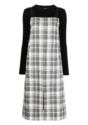 b+ab checked midi dress - White