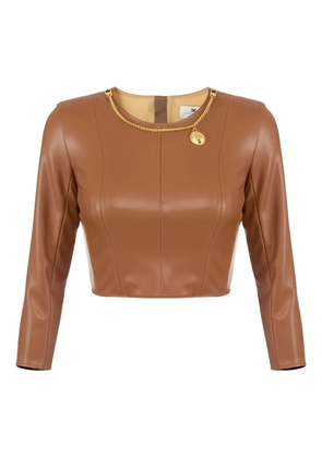 Elisabetta Franchi crew-neck top - Brown