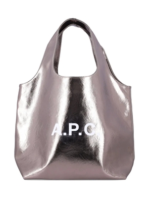 A.P.C. large Ninon metallic logo tote bag - Gold
