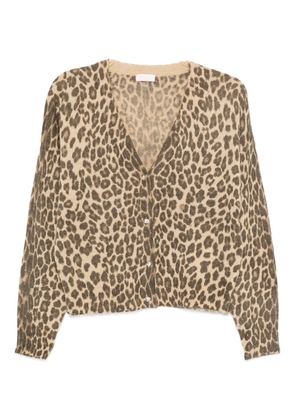 LIU JO leopard-print buttoned cardigan - Brown