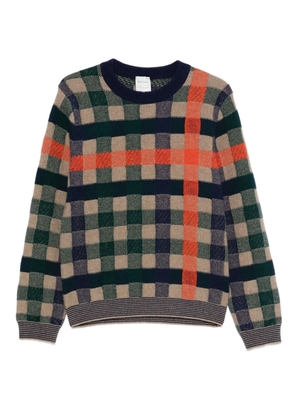 Paul Smith check-pattern crew-neck sweater - Neutrals